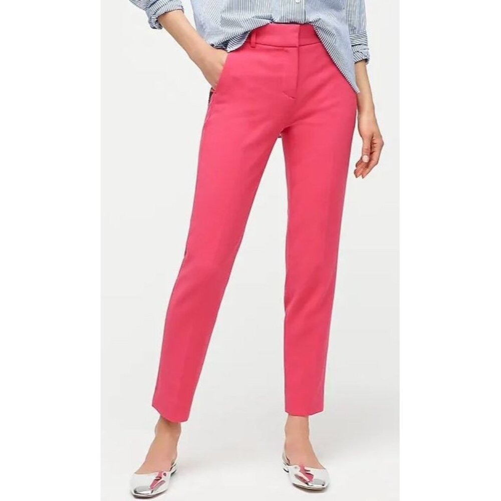 NWT J.Crew Slim Crop Cameron in Bright Rose Pink Four Season Stretch Pants 6T